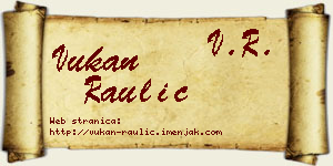Vukan Raulić vizit kartica